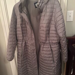 Lands' End Gray Quilted Puffer Jacket